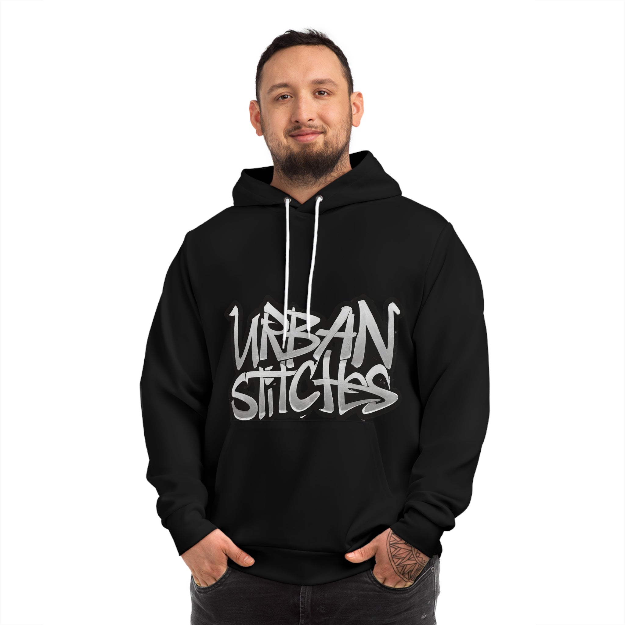 Urban Stitches Graphic Hoodie - Edgy Streetwear for Creatives